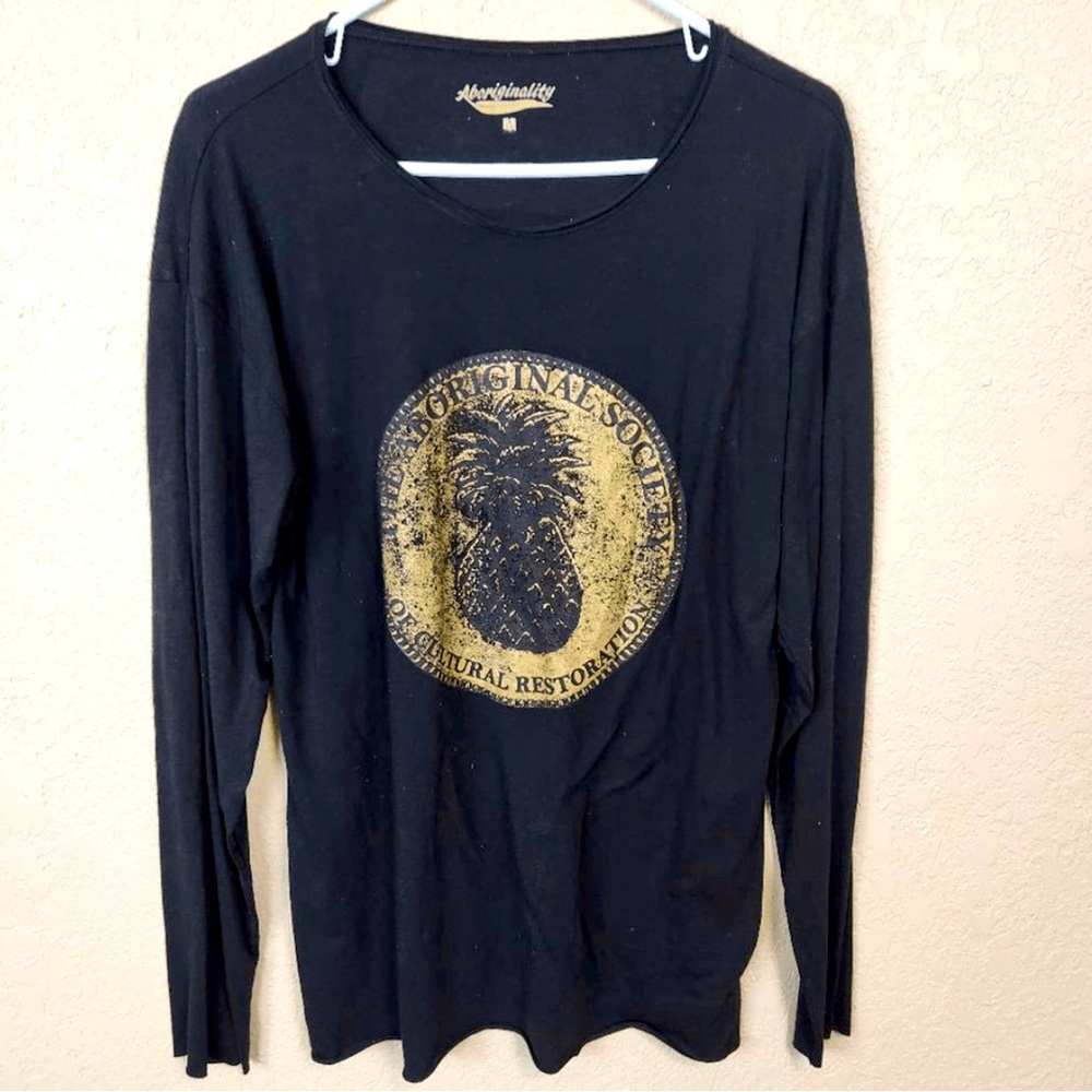 Aboriginality Australian a Native Black Long Sleeve Tee Shirt Medium. Nice!